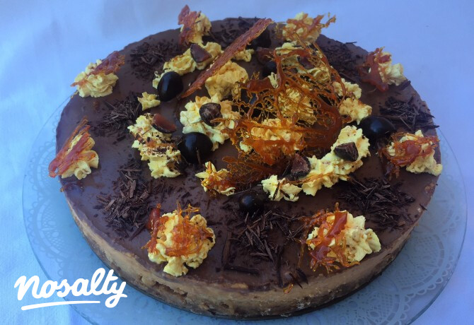 Sütőtökös étcsokoládés karamellás torta