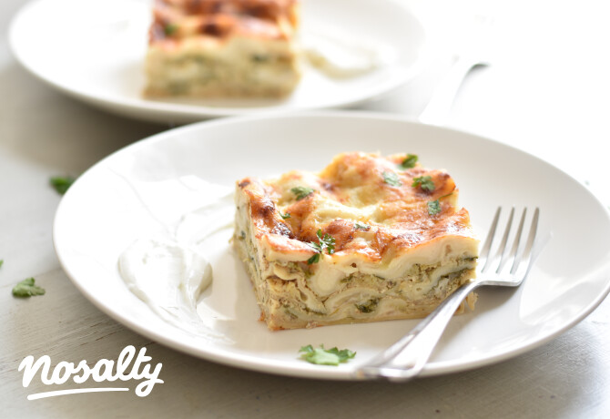 Kelkáposztapesztós lasagne