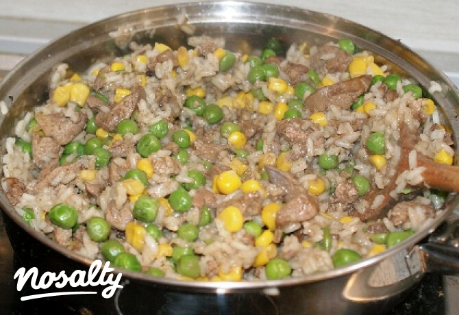Zöldséges-rizses máj