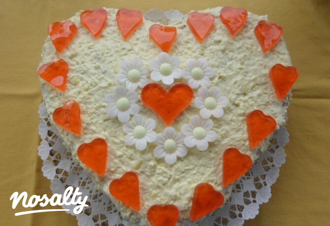 Szív alakú Raffaello torta