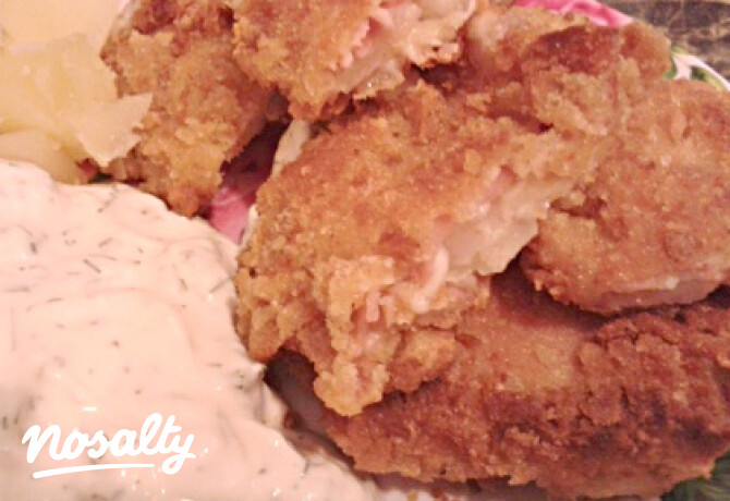 Rántott patisszon cordon bleu módra
