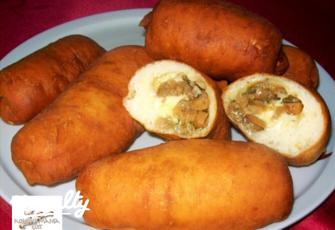 Lángos gombával töltve