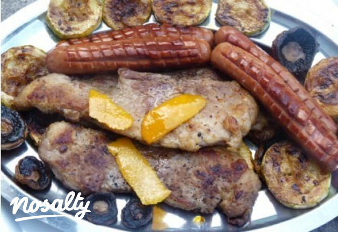 Narancsos páccal grillezett hús