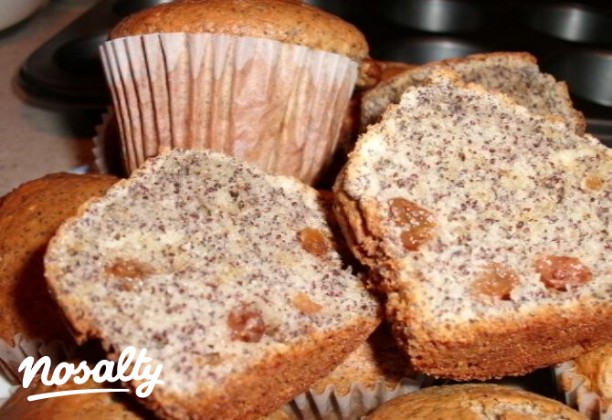 Mákos-rumos-mazsolás muffin