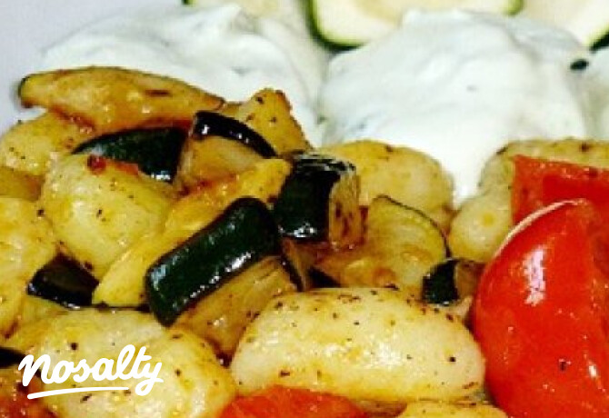 Pirított gnocchi bazsalikomhabbal