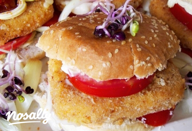 Rántott sajtos hamburger