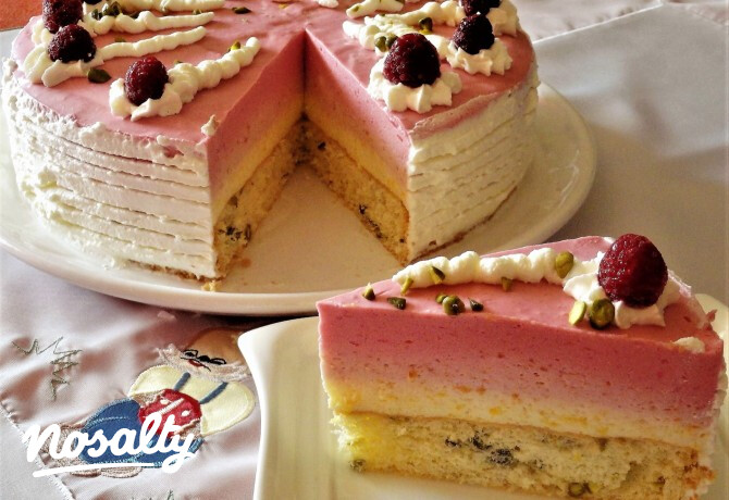 Barackos-málnás torta