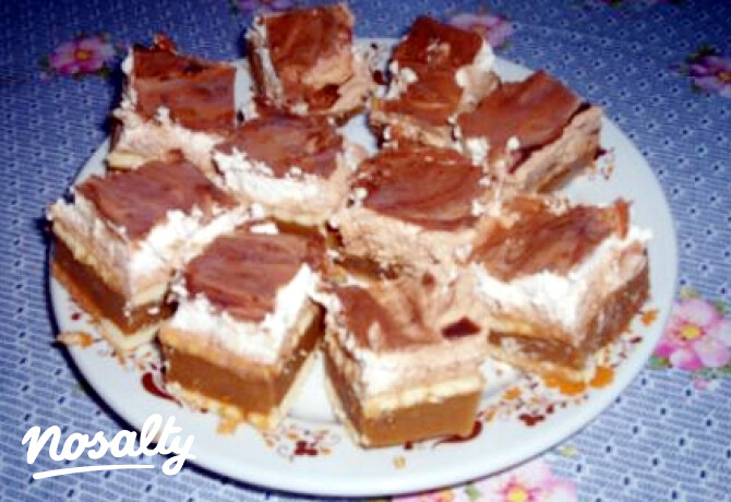 Karamellás-csokis habos kocka