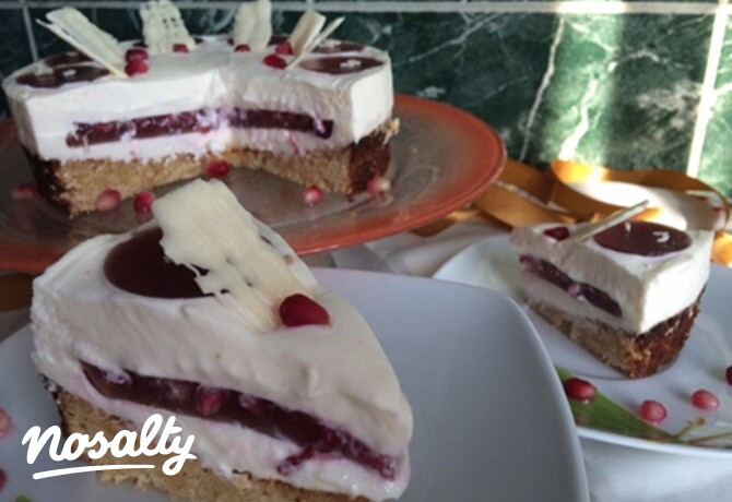 Gyömbéres blondie torta gránátalmával