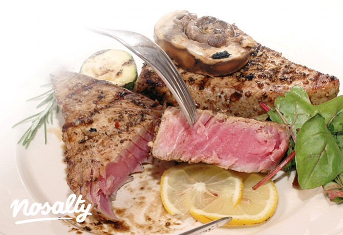 Tonhalsteak grill gombával