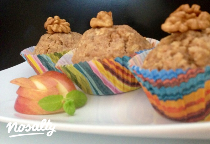 Fahéjas-almás-diós muffin