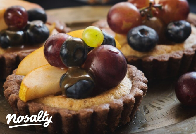 Csokis tartelette diófrangipane-nal és sós karamell szósszal