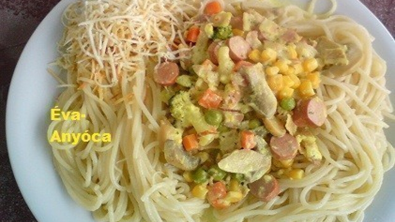 Kukoricás-kétsajtos spagetti