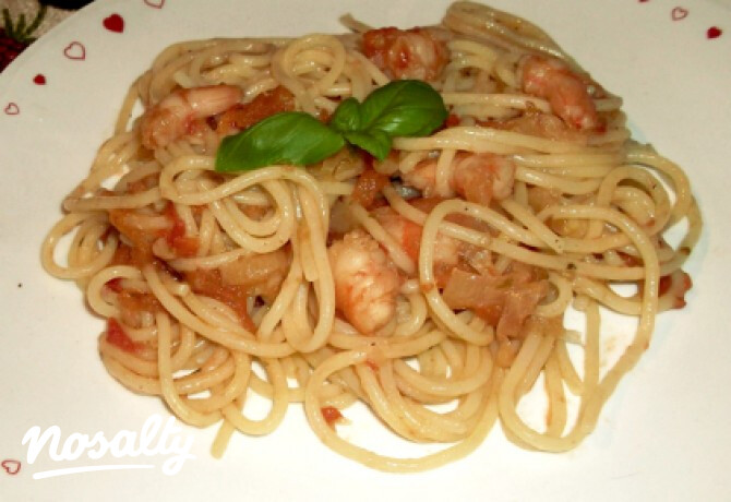 Garnélás spagetti