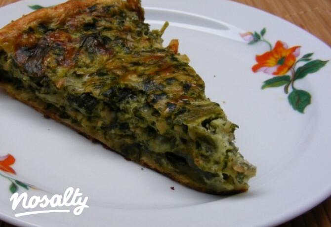 Spenótos-medvehagymás pite