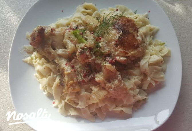 Édesköményes-tejszínes csirkecomb tagliatelle tésztával