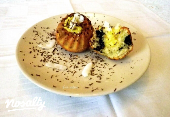 Kókuszos-csokis töltött muffin