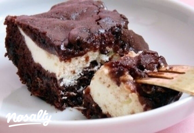 Brownie habkönnyű túrókrémmel
