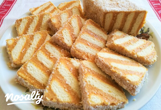 Egyszerű karamellkrémes csíkos szelet - sütés nélkül