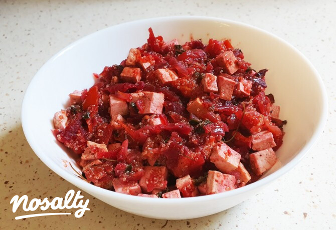 Céklás tofu