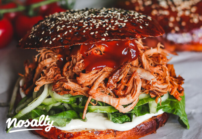 Pulled pork lepény