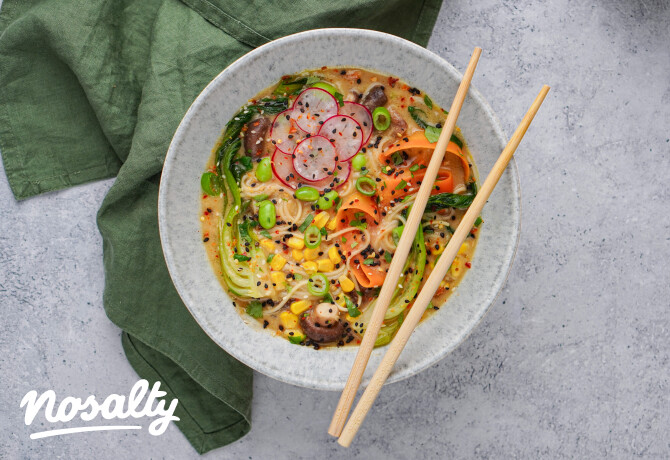 Vegán ramen misoval és mogyoróvajjal