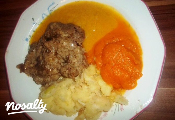 Vörösboros gombás marhaszelet vadas- és sütőtökszósszal