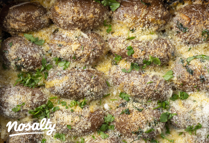 Parmezános mini sült burgonyák