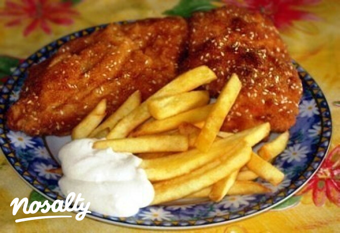 Rántott csirkemell szezámmagos bundában