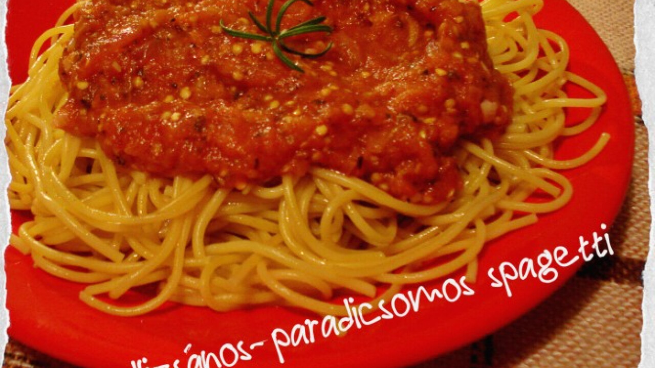 Padlizsános-paradicsomos spagetti