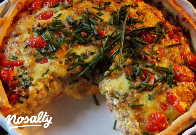 Paradicsomos-darált húsos quiche