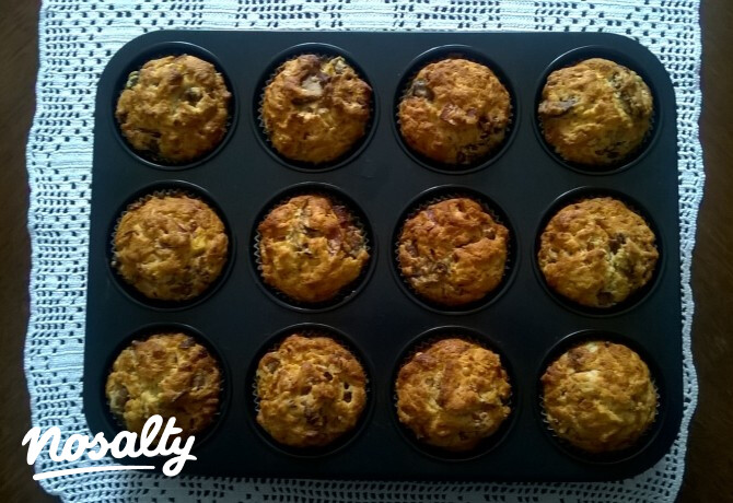 Gombás-sonkás muffin