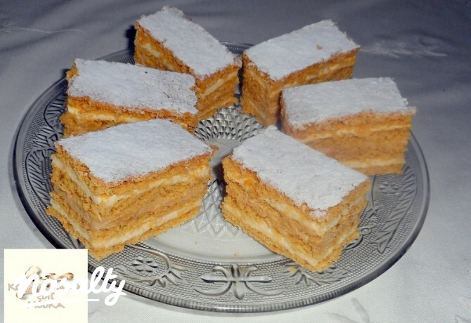 Duplán karamellás-tejszínkrémes szelet