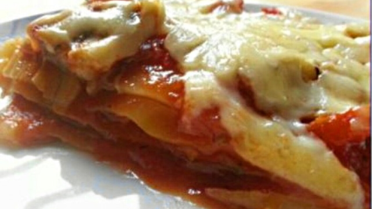 Vegetáriánus zöldséges lasagne