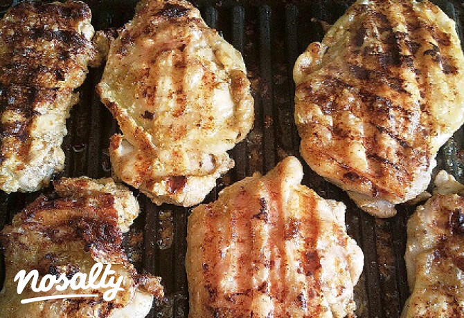 Mustáros csirkecombfilé grillezve