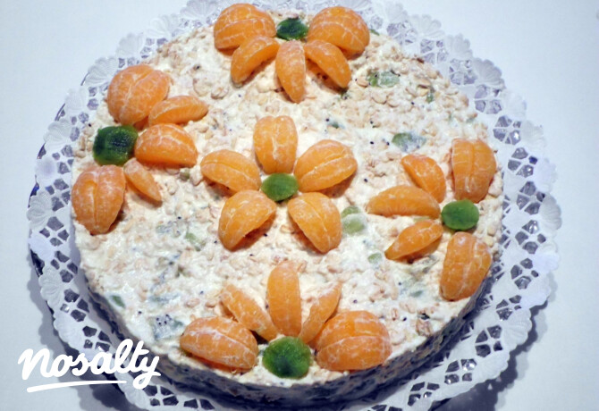 Zabpelyhes-gyümölcsös torta