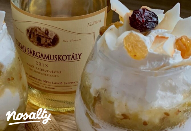 Muskotályos-köszmétés pohárkrém