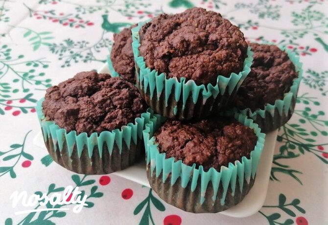 Almás-banános-csokis zabpehely muffin