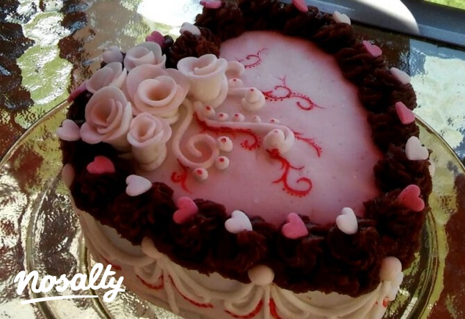 Csokiszív torta