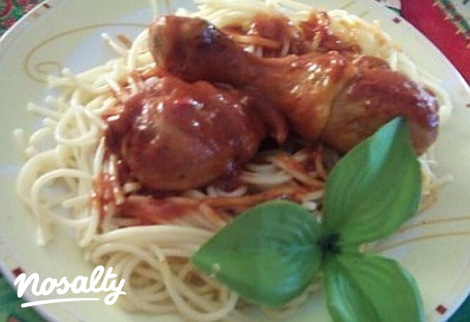 Olasz paradicsomos csirke spagetti tésztával