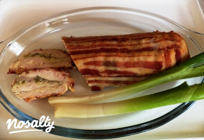 Kétsajtos-baconos csirkemell Gabystól