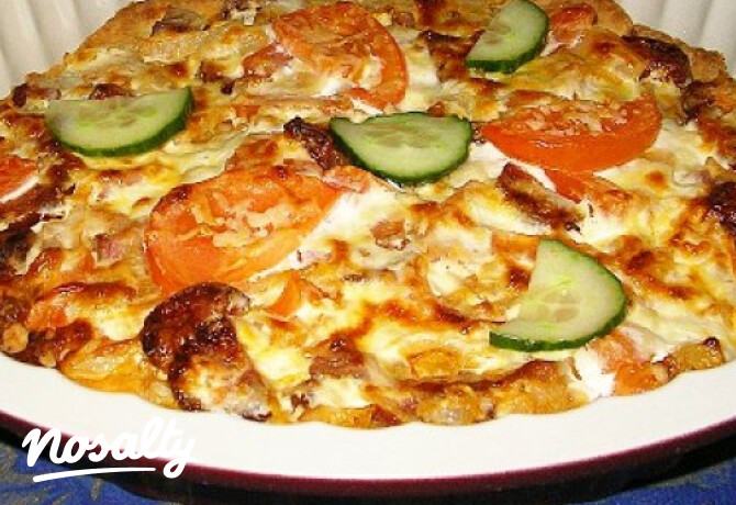 Baconos-paradicsomos pite