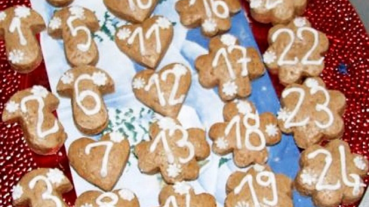 Adventi naptár mézeskalácsból