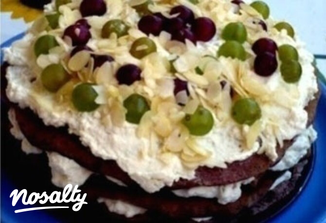 Mascarponés szőlőtorta (cukormentes)