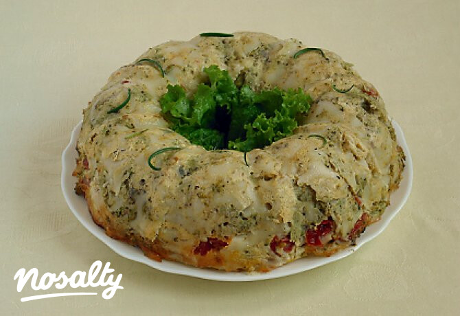 Brokkolis spagettikoszorú