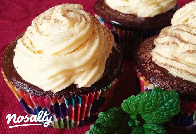 Csokis-mentás cupcake