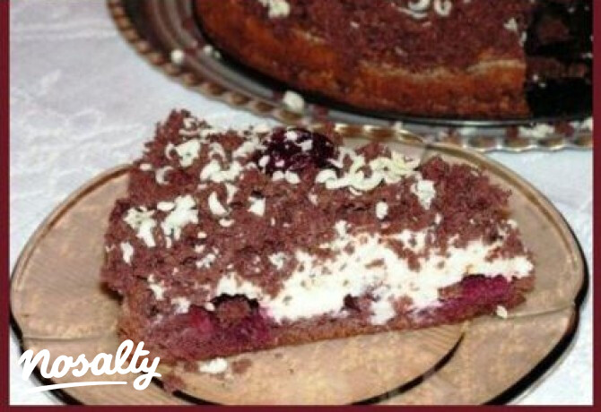 Meggyes-fehércsoki krémes torta