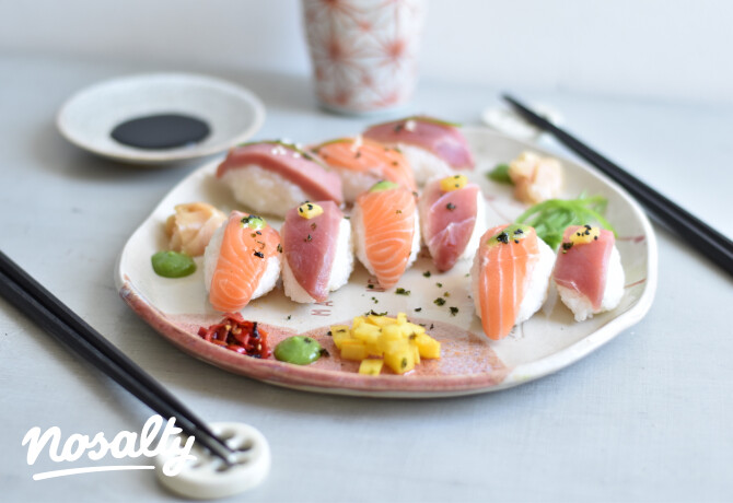Nigiri – tonhalas és lazacos