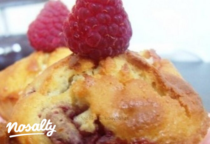 Málnás-fehér csokis muffin