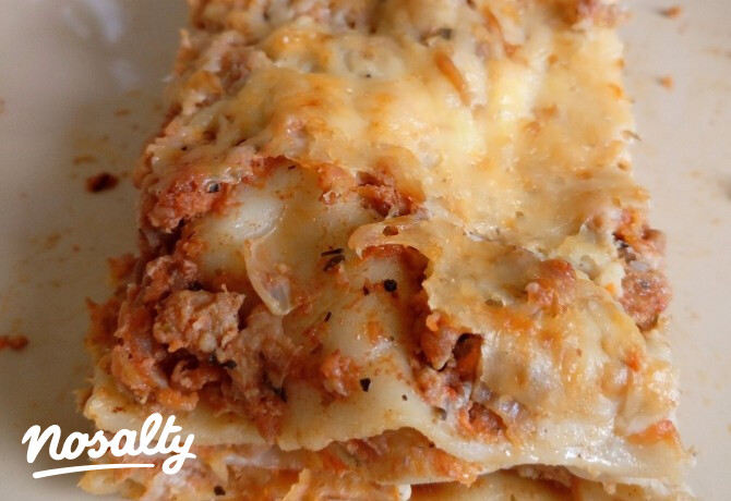 Lasagne házi készítésű tésztával